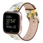 For Fitbit Versa 1 / 2 Flower Pattern  Watch Band(White Yellow) - 1