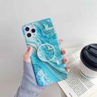 Frosted Marble Pattern Protective Case with Folding Holder For iPhone 11 Pro(Flow Color) - 1