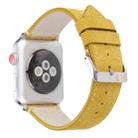 Frosted Genuine Leather Watch Band For Apple Watch Series 7 41mm / 6 & SE & 5 & 4 40mm / 3 & 2 & 1 38mm(Yellow) - 1