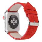 Frosted Genuine Leather Watch Band For Apple Watch Series 7 45mm / 6 & SE & 5 & 4 44mm / 3 & 2 & 1 42mm(Red) - 1