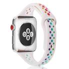 Rainbow Silicone Watch Band For Apple Watch Series 8&7 41mm / SE 2&6&SE&5&4 40mm / 3&2&1 38mm(Pink) - 1