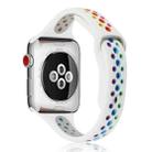 Rainbow Silicone Watch Band For Apple Watch Series 9&8&7 41mm / SE 3&SE 2&6&SE&5&4 40mm / 3&2&1 38mm(White) - 1