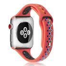 Rainbow Silicone Watch Band For Apple Watch Ultra 49mm / Series 8&7 45mm / SE 2&6&SE&5&4 44mm / 3&2&1 42mm(Red) - 1