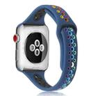 Rainbow Silicone Watch Band For Apple Watch Ultra 49mm / Series 8&7 45mm / SE 2&6&SE&5&4 44mm / 3&2&1 42mm(Blue) - 1