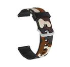 20mm For Fossil Gen 5 Carlyle / Julianna / Garrett / Carlyle HR Camouflage Silicone  Watch Band with Silver Buckle(2) - 1