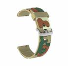 20mm For Fossil Mens Gen 4 Explorist HR Camouflage Silicone  Watch Band with Silver Buckle(7) - 1