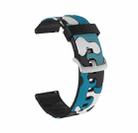 20mm For Fossil Mens Sport Camouflage Silicone  Watch Band with Silver Buckle(6) - 1