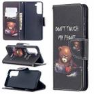 For Samsung Galaxy S21 5G Colored Drawing Pattern Horizontal Flip Leather Case with Holder & Card Slots & Wallet(Bear) - 1