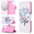 For Samsung Galaxy S21+ 5G Colored Drawing Pattern Horizontal Flip Leather Case with Holder & Card Slots & Wallet(Little Tree) - 1
