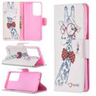 For Samsung Galaxy S21 Ultra 5G Colored Drawing Pattern Horizontal Flip Leather Case with Holder & Card Slots & Wallet(Deer) - 1