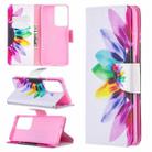 For Samsung Galaxy S21 Ultra 5G Colored Drawing Pattern Horizontal Flip Leather Case with Holder & Card Slots & Wallet(Sun Flower) - 1