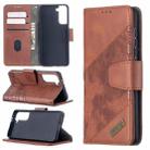 For Samsung Galaxy S21 5G Matching Color Crocodile Texture Horizontal Flip PU Leather Case with Wallet & Holder & Card Slots(Brown) - 1