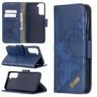 For Samsung Galaxy S21+ 5G Matching Color Crocodile Texture Horizontal Flip PU Leather Case with Wallet & Holder & Card Slots(Blue) - 1