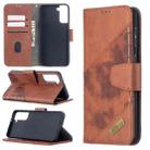 For Samsung Galaxy S21+ 5G Matching Color Crocodile Texture Horizontal Flip PU Leather Case with Wallet & Holder & Card Slots(Brown) - 1