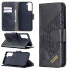 For Samsung Galaxy S21+ 5G Matching Color Crocodile Texture Horizontal Flip PU Leather Case with Wallet & Holder & Card Slots(Black) - 1