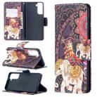 For Samsung Galaxy S30 Colored Drawing Pattern Horizontal Flip Leather Case with Holder & Card Slots & Wallet(Flower Elephant) - 1