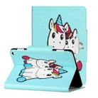 For Amazon Kindle Fire HD 8 (2020) Colored Drawing Pattern Horizontal Flip Leather Case with Holder & Card Slots & Wallet(Couple Unicorn) - 1