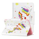 For Amazon Kindle Fire HD 8 (2020) Colored Drawing Pattern Horizontal Flip Leather Case with Holder & Card Slots & Wallet(Rainbow Horse) - 1