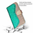 For Samsung Galaxy S21+ 5G Laser Glitter Powder Matching Crocodile Texture Horizontal Flip Leather Case with Card Slots & Holder(Green) - 6