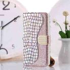 For Samsung Galaxy  S21 Ultra 5G Laser Glitter Powder Matching Crocodile Texture Horizontal Flip Leather Case with Card Slots & Holder(Silver) - 1