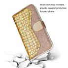 For Samsung Galaxy S21 Ultra 5G Laser Glitter Powder Matching Crocodile Texture Horizontal Flip Leather Case with Card Slots & Holder(Gold) - 6