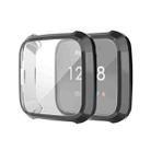 For Fitbit Versa Lite Smart Watch Full Coverage Plating TPU Protective Case(Black) - 1