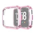 For Fitbit Versa / Versa Lite Universal Smart Watch PC Diamond Protective Case(Pink) - 1