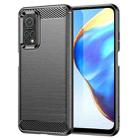 For Xiaomi Mi 10T Pro 5G Brushed Texture Carbon Fiber TPU Case(Black) - 1