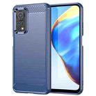 For Xiaomi Mi 10T Pro 5G Brushed Texture Carbon Fiber TPU Case(Navy Blue) - 1