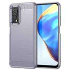 For Xiaomi Mi 10T Pro 5G Brushed Texture Carbon Fiber TPU Case (Grey) - 1