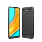 For Xiaomi Poco C3 Brushed Texture Carbon Fiber TPU Case(Black) - 1