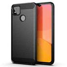 For Xiaomi Redmi 9C Brushed Texture Carbon Fiber TPU Case(Black) - 1