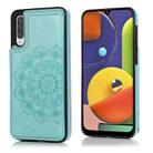 For Samsung Galaxy A50 / A50s Double Buckle Mandala Pattern PU+TPU Protective Case with Card Slots & Holder & Photo Frame(Green) - 1