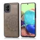 For Samsung Galaxy A51 Double Buckle Mandala Pattern PU+TPU Protective Case with Card Slots & Holder & Photo Frame(Grey) - 1