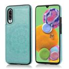 For Samsung Galaxy A90 5G Double Buckle Mandala Pattern PU+TPU Protective Case with Card Slots & Holder & Photo Frame(Green) - 1