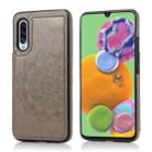 For Samsung Galaxy A90 5G Double Buckle Mandala Pattern PU+TPU Protective Case with Card Slots & Holder & Photo Frame(Grey) - 1