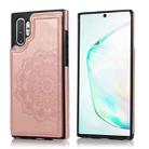 For Samsung Galaxy Note 10 Plus Double Buckle Mandala Pattern PU+TPU Protective Case with Card Slots & Holder & Photo Frame(Rose Gold) - 1