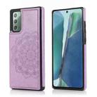 For Samsung Galaxy Note20 Double Buckle Mandala Pattern PU+TPU Protective Case with Card Slots & Holder & Photo Frame(Purple) - 1