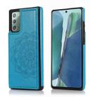 For Samsung Galaxy Note20 Double Buckle Mandala Pattern PU+TPU Protective Case with Card Slots & Holder & Photo Frame(Blue) - 1