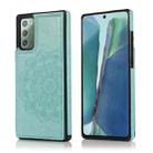 For Samsung Galaxy Note20 Double Buckle Mandala Pattern PU+TPU Protective Case with Card Slots & Holder & Photo Frame(Green) - 1