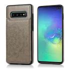 For Samsung Galaxy S10 Plus Double Buckle Mandala Pattern PU+TPU Protective Case with Card Slots & Holder & Photo Frame(Grey) - 1