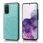 For Samsung Galaxy S20 Plus Double Buckle Mandala Pattern PU+TPU Protective Case with Card Slots & Holder & Photo Frame(Green) - 1