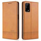 For OPPO K7x / Realme V5 5G AZNS Magnetic Calf Texture Horizontal Flip Leather Case with Card Slots & Holder & Wallet(Light Brown) - 1