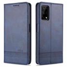 For OPPO K7x / Realme V5 5G AZNS Magnetic Calf Texture Horizontal Flip Leather Case with Card Slots & Holder & Wallet(Dark Blue) - 1