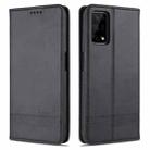 For OPPO K7x / Realme V5 5G AZNS Magnetic Calf Texture Horizontal Flip Leather Case with Card Slots & Holder & Wallet(Black) - 1