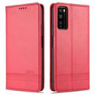 For Huawei Enjoy 20 Pro / Enjoy Z 5G AZNS Magnetic Calf Texture Horizontal Flip Leather Case with Card Slots & Holder & Wallet(Red) - 1