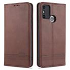 For Huawei Honor 9A AZNS Magnetic Calf Texture Horizontal Flip Leather Case with Card Slots & Holder & Wallet(Dark Brown) - 1