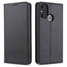 For Huawei Honor 9A AZNS Magnetic Calf Texture Horizontal Flip Leather Case with Card Slots & Holder & Wallet(Black) - 1