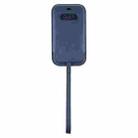 For iPhone 12 mini Leather Sleeve Case with Lanyard & Card Slot & Time View Window (Navy Blue) - 1