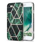 Electroplating Stitching Marbled IMD Stripe Straight Edge Rubik Cube Phone Protective Case For iPhone 8 / 7(Emerald Green) - 1